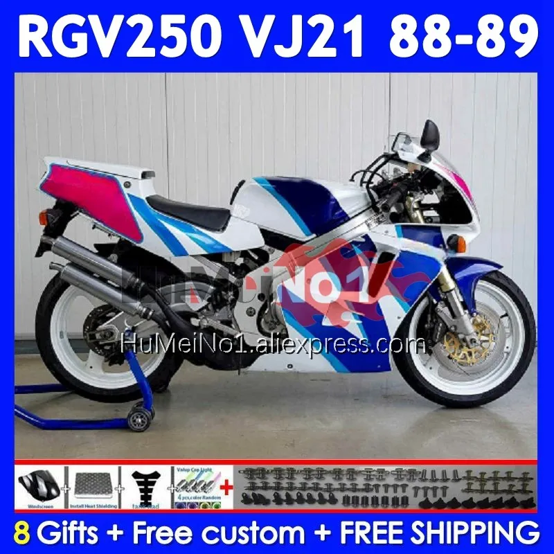 Body Kit For SUZUKI SAPC VJ21 RGV250 RGVT250 VJ 21 88-89 108No.190 RGV-250 RGV 250 RGVT-250 88 89 1988 1989 Fairing Factory Blue