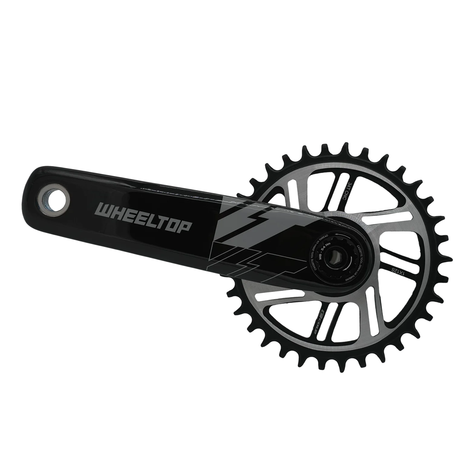 Mountain Bike 2-piece Crankset 34/36/38/42T Direct-Mounted Carbon Crank Single Chainring Forged Hollow Crank Arms