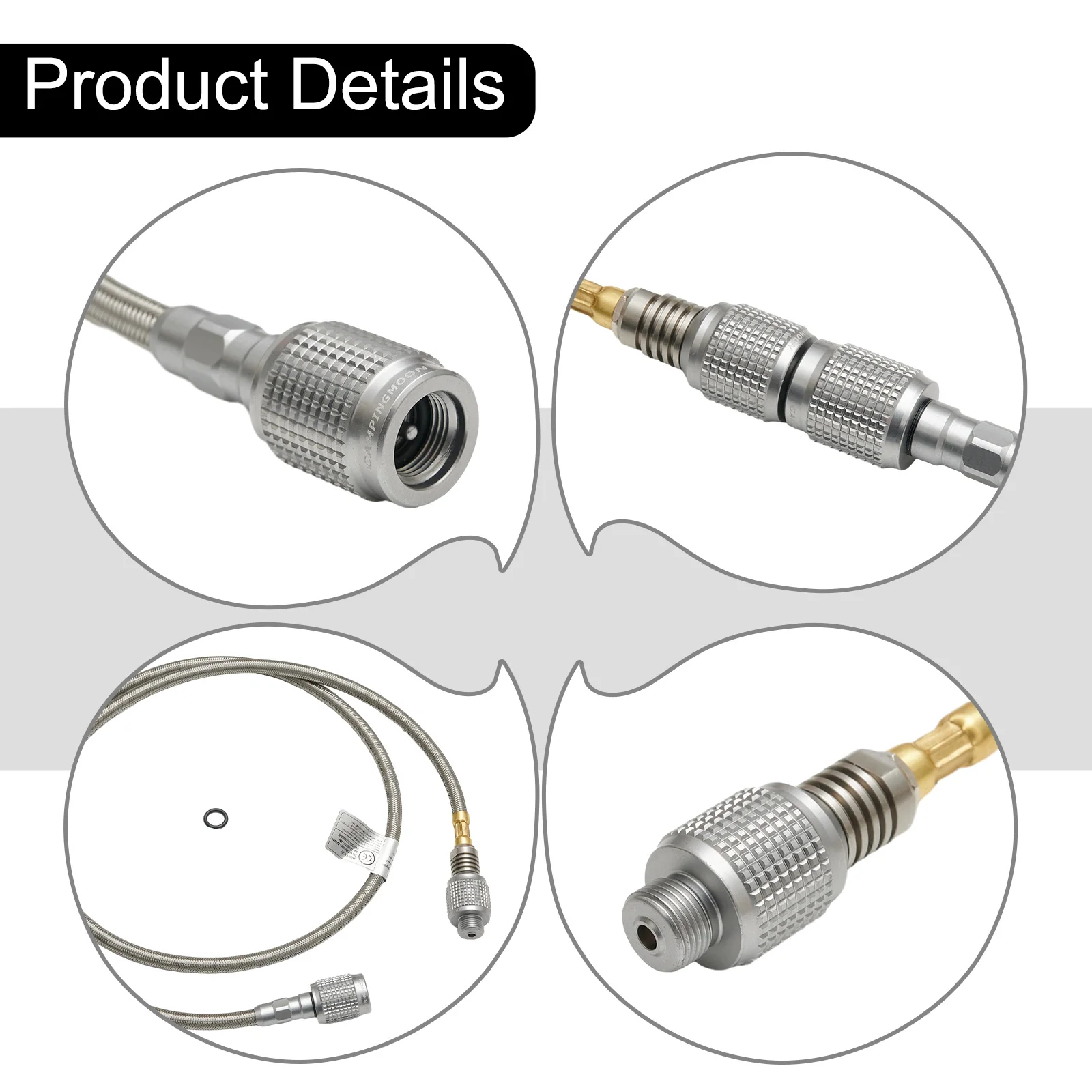 00 Multi-Function Gas Extension Hose For EN417 Valve Screw-on Type Canister Device Alumina Stainless Steel Extension Accessories