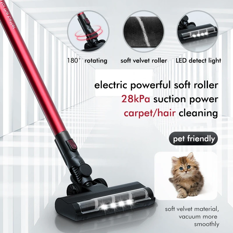 S14 Wireless Handheld Vacuum Cleaner 28kPa 250W Power LED Electric Sweeper Cordless Home Car Remove Mite Dust Cleaner