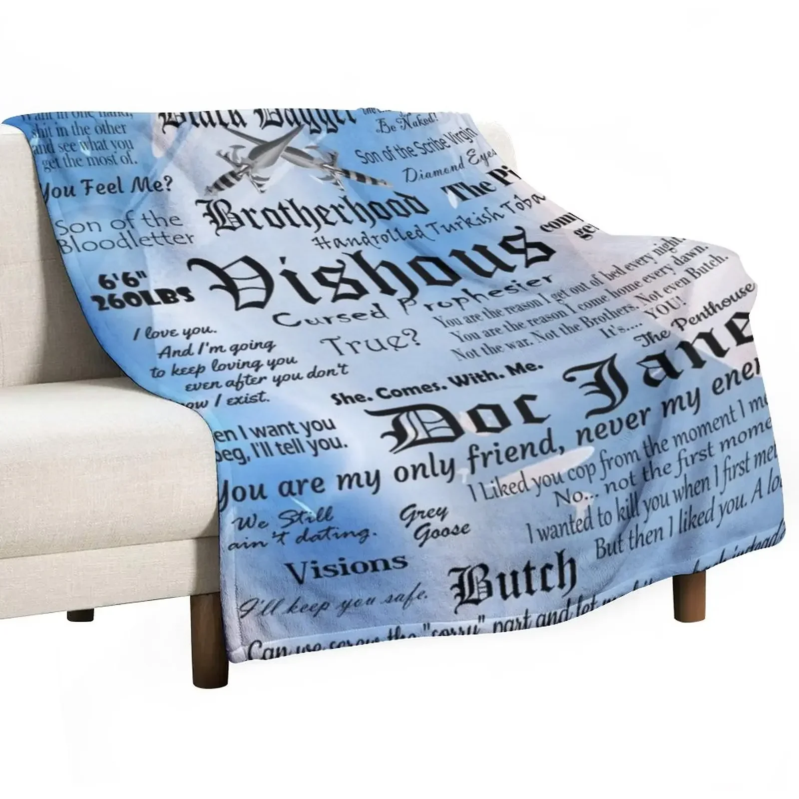 Vishous Black Dagger Brotherhood Throw Blanket Comforter Sofa Quilt Blankets