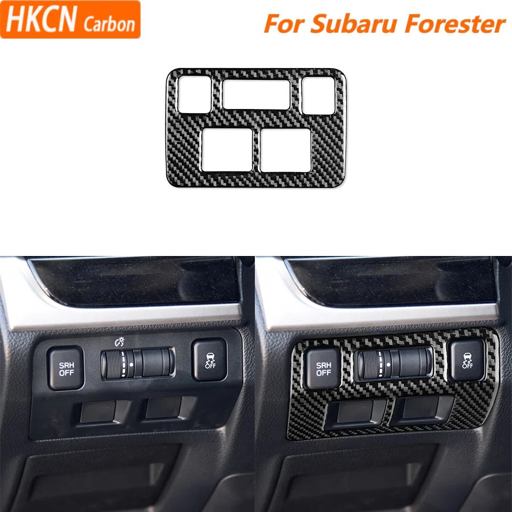

For Subaru Forester 2013—2018 Car Accessories Real Carbon Fiber Interior Headlight Control Panel Cover Trim Sticker Modification