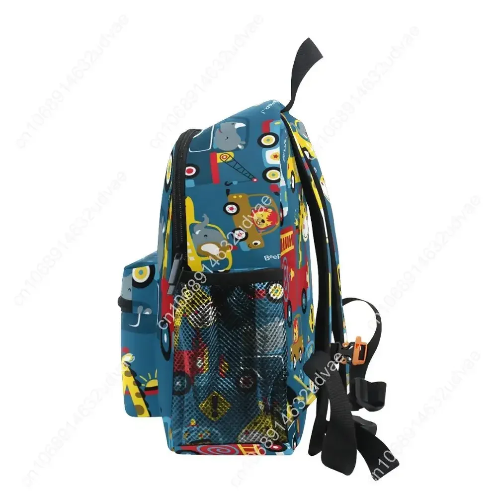 Mochilas escolares dos desenhos animados com drivers engraçados para crianças, Princesa Sacos escolares primários para meninos, Mochila escolar impermeável para crianças