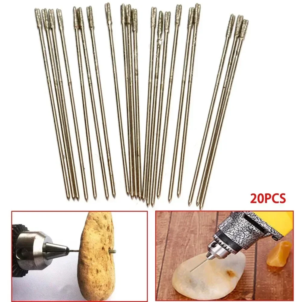 20Pcs 1mm Mini Drill Bits Jewelry Drilling Bit Diamond Stone HSS DrillBits Drilling Bit Workshop Equipment Power Tools