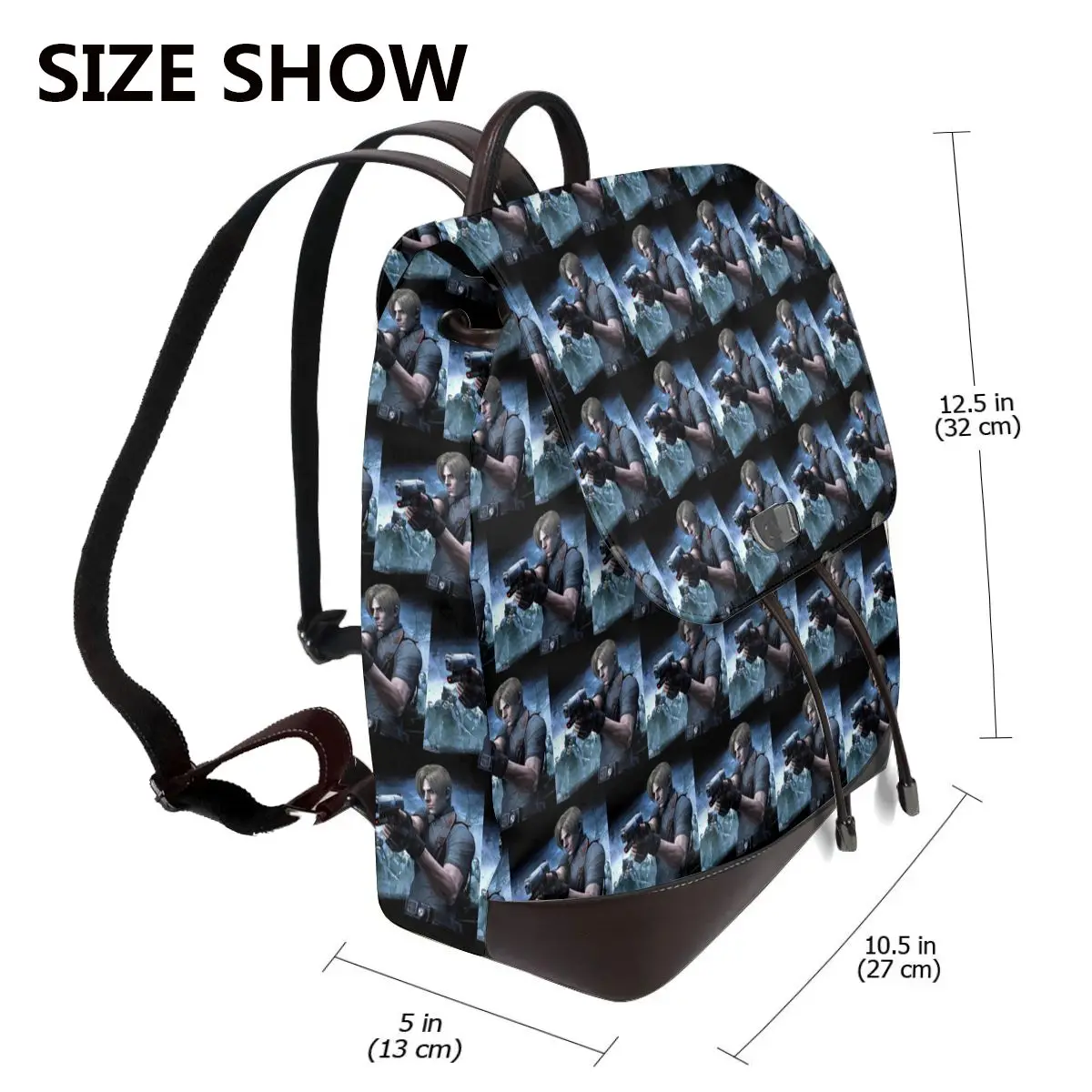 Resident Evils Leon Kennedy Game Bookbag School Student Bags Hiking Travel Daypack for Women Fashion Derma Backpack