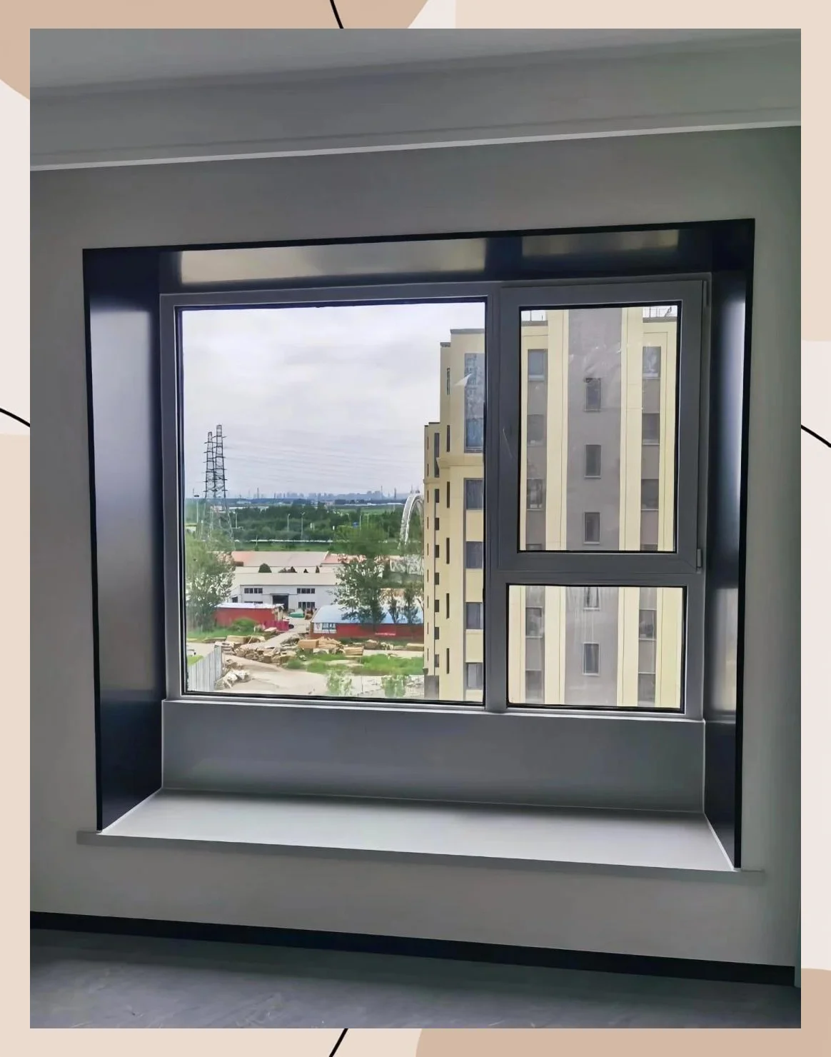 Slim Frame Aluminum Alloy Swing Fixed Picture Window with Magnetic Screen Minimalist Design for Villa & Basement Use