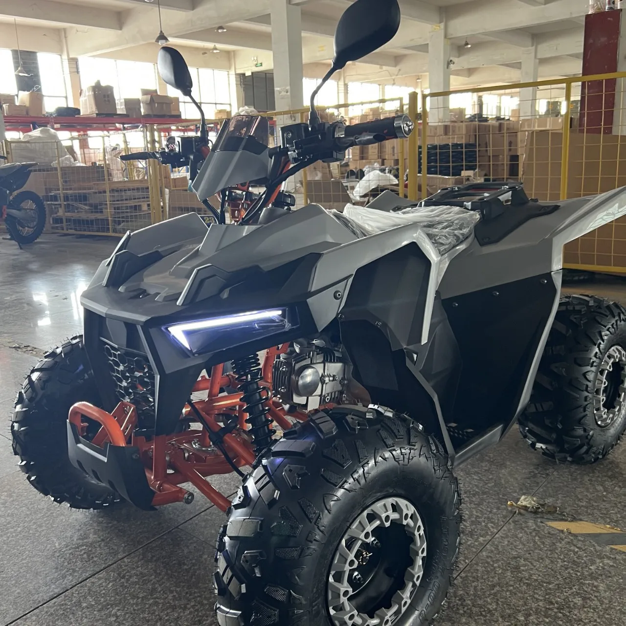 

125cc ATV Quad Bike, 4-Wheel All-Terrain Vehicle for Off-Road Beach Driving, UTV Utility Task Vehicle