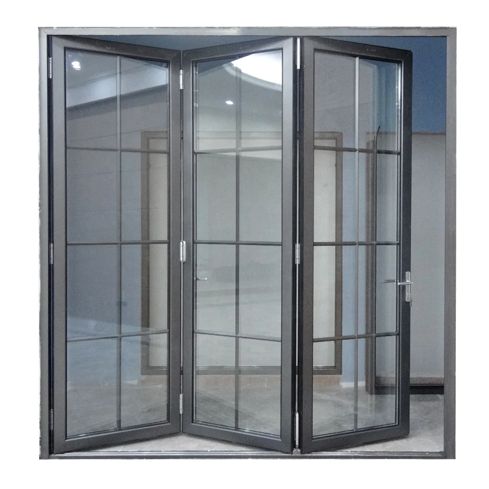 

Custom WANJIA Bifold Doors Aluminium Cheap Folding Glass Patio Doors