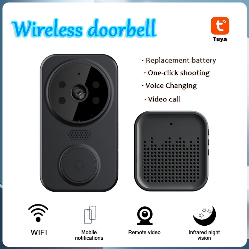 Tuya Smart Deurbelcamera Wifi Draadloze Visuele Intercom Deurbel Infrarood Nachtzicht Video Deurbel