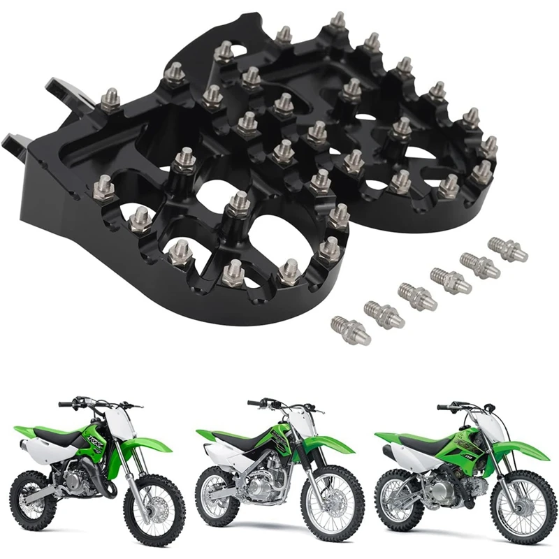 

Motorcycle Footpegs Foot Pedals Rests For Kawasaki KLX110 2002-2023 KX60 1988-2003 KLX110L 2010-2023 34028-1237