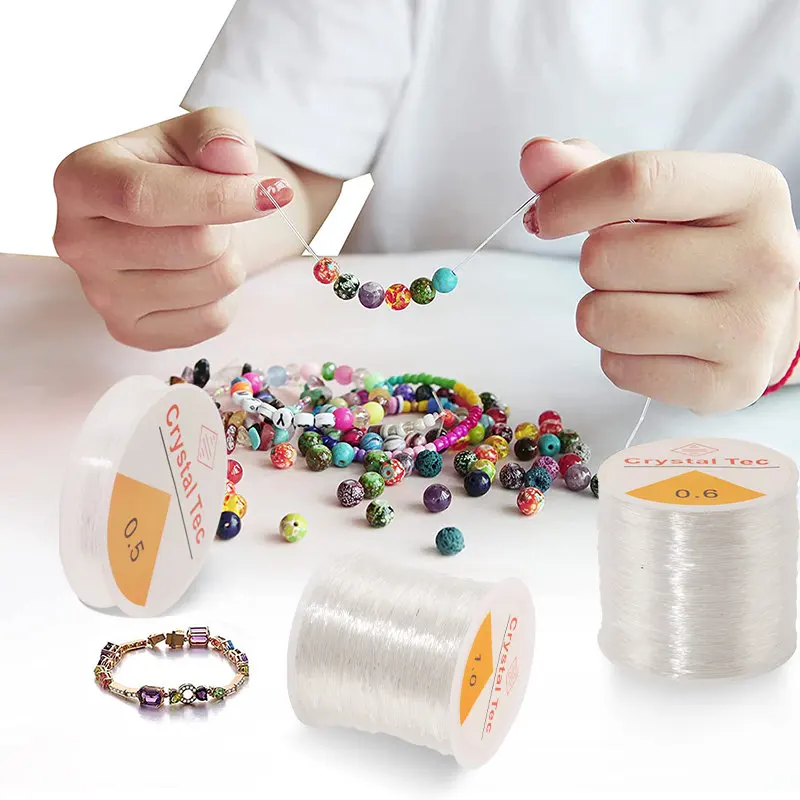 0,5–1,0 mm Perlenfaden für DIY-Schmuckherstellung, Zubehör, Stretchschnüre, Schnur, Faser, Bastellinie, elastische Schnur, Rocailles, Faden – Detail 9