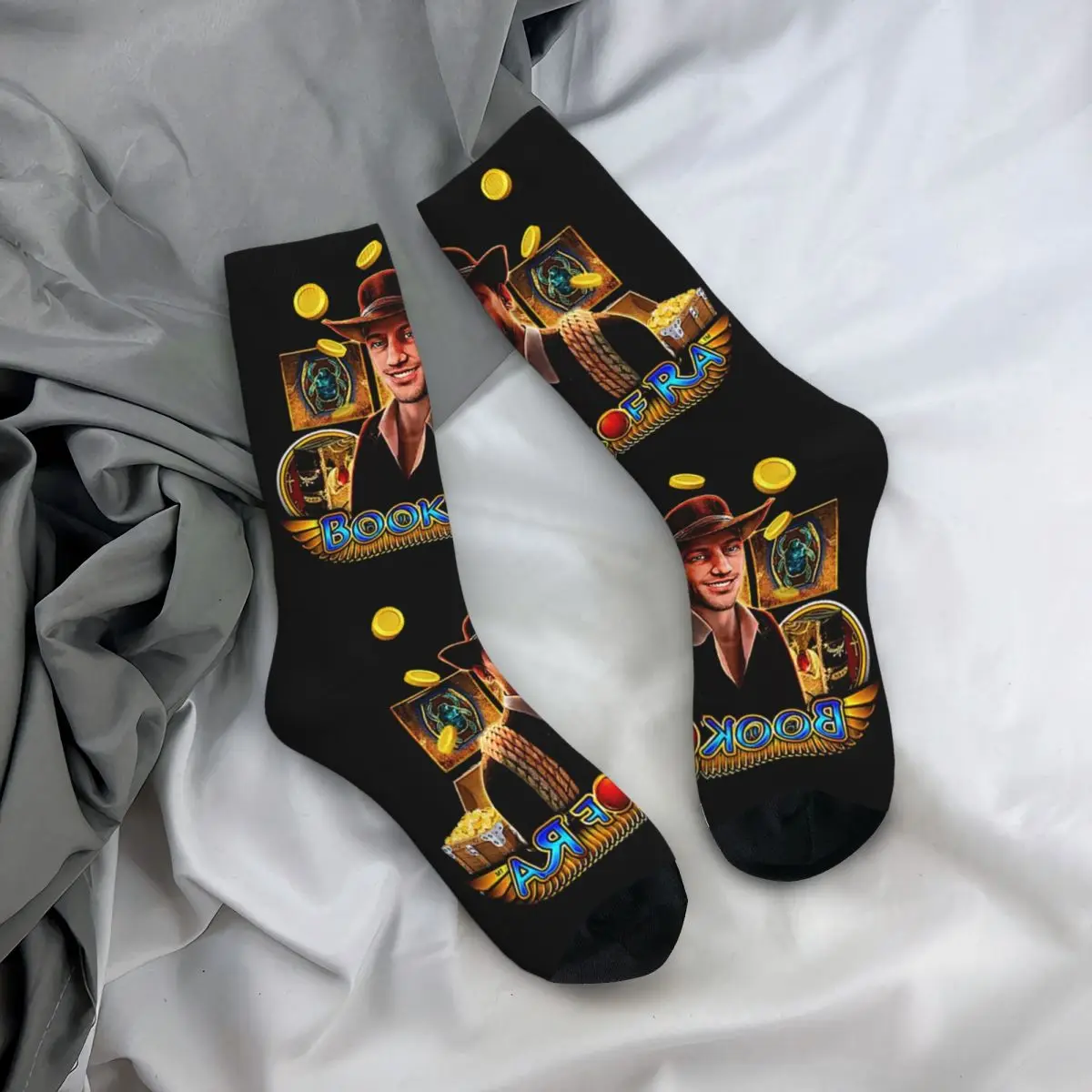 Calcetines Harajuku para hombre y mujer, medias suaves de monopatín, accesorios de Book Of Ra, para todas las estaciones