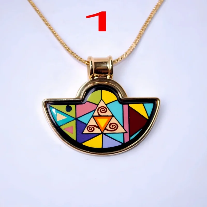 BOCAI New Cloisonne Enamel Necklaces and Pendants Ethnic Style Pattern Charms Trendy Fine Choice Jewelry Wholesale