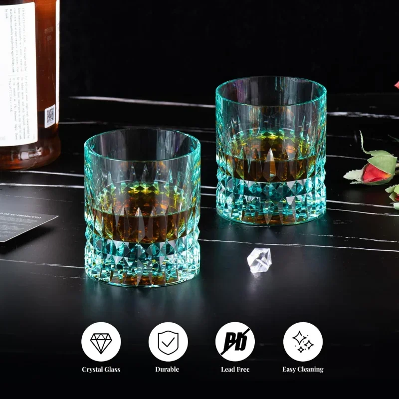 Sapphire Blue Crown Whisky Glass Crystal Wineware Wineglass Wedding Party Gift Drinking Cup Cocktail Whisky Snifter Dropshipping