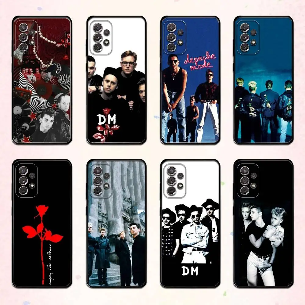 

D-Depeche Mode Phone Case For Samsung S 25,24,23,22,30,21,10,9,Ultra,Plus,Lite,FE,4,5 G Soft Black Case