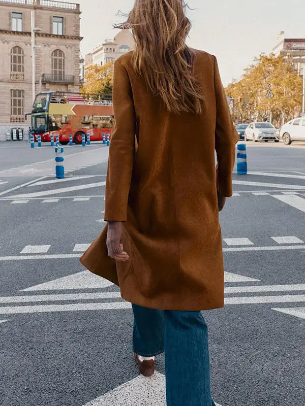 Jaqueta Feminina de Couro Sintético com Efeito Brilhante, Manga Longa, Casual, com Fechamento por Botões, Ideal para Jovens - Coleção Primavera 2026
