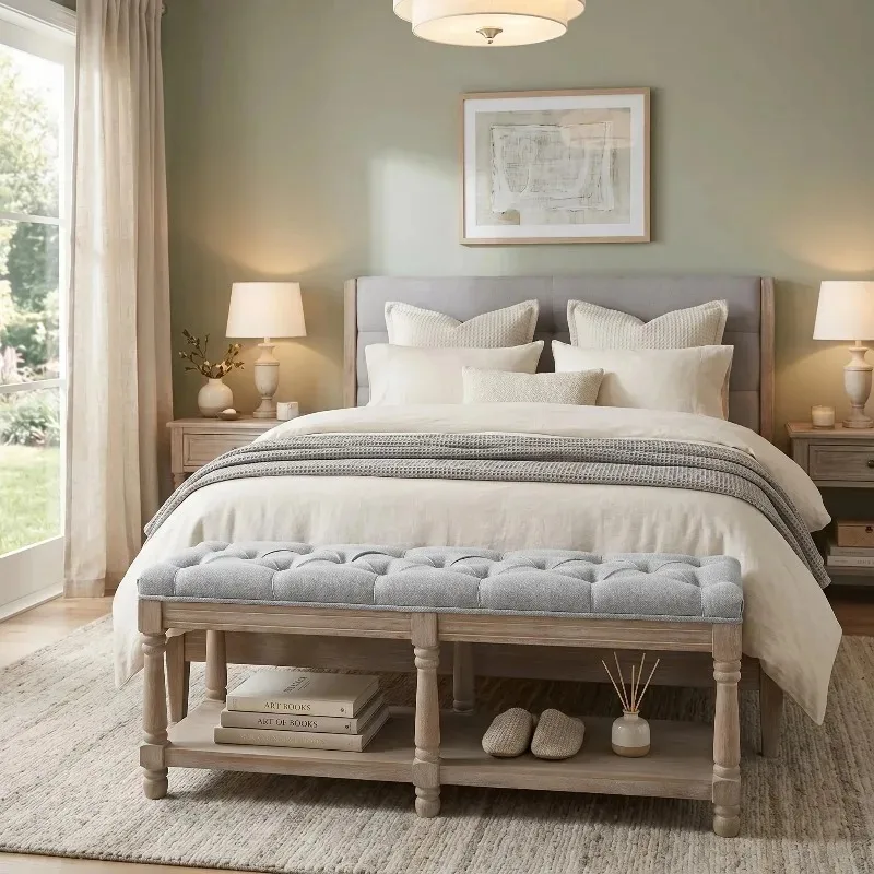 Storage Storage Entryway Bench Tufted Shoe Rack Bench Wood Window Bench for Hallway Entrance Bedroom Corner, Gray - Aliexpress Deal
