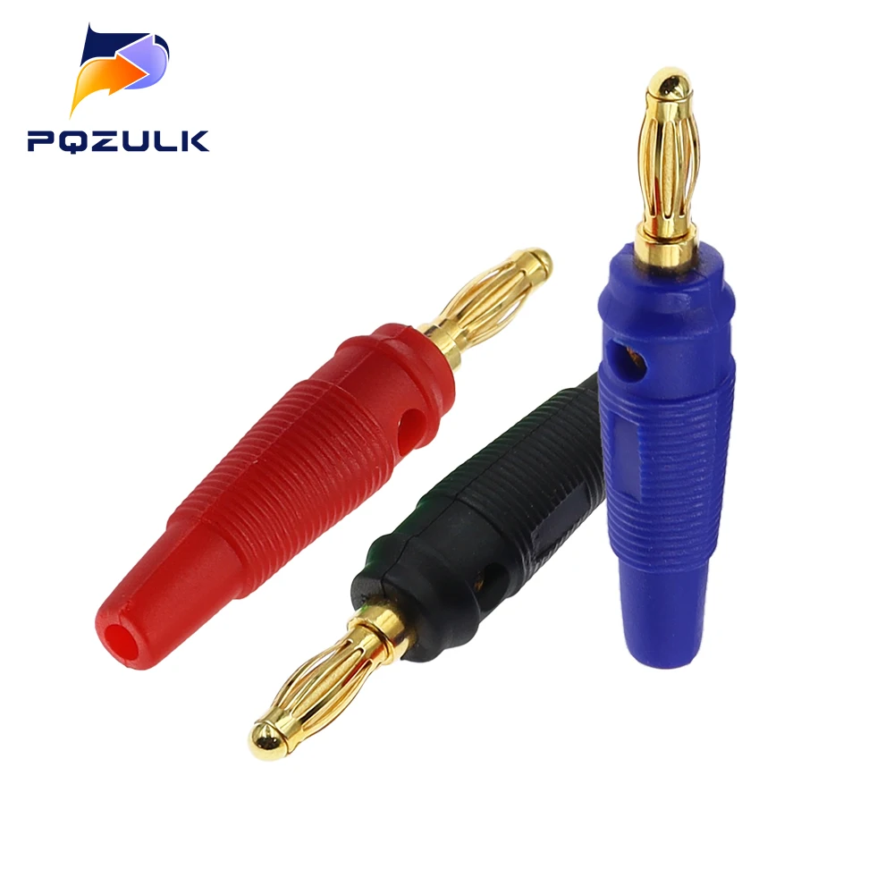 5PCS Gold Plated 4mm Banana Plug Screw To Speaker Amplifier Binding Post Test Probes Adapter