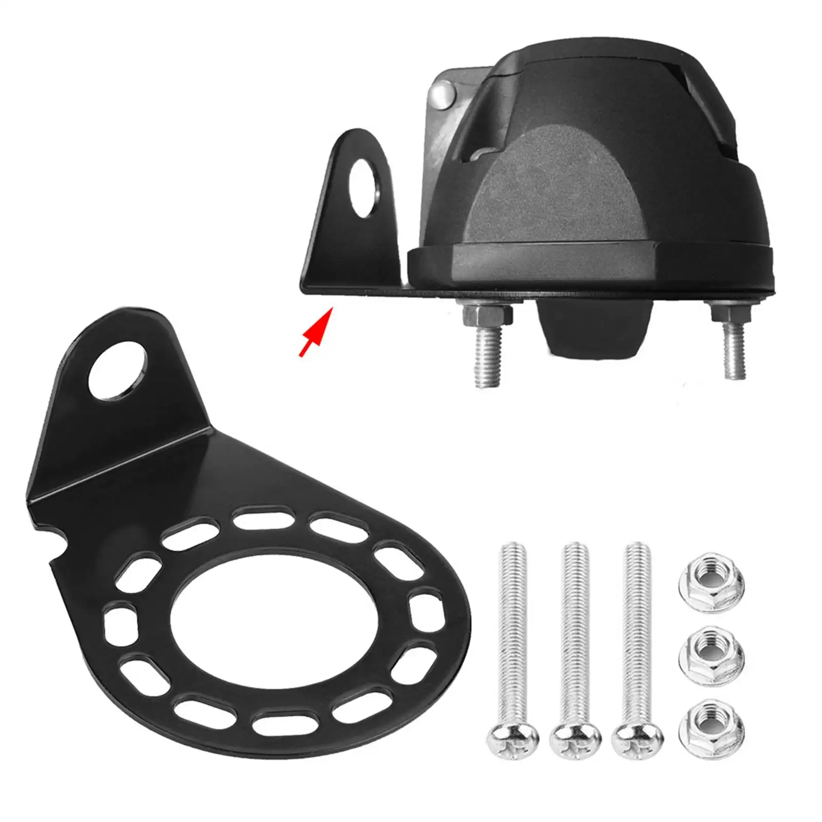 

Trailer Socket Holder Anti Rust Socket Mount Plate Oxidation Resistant High Strength for European 7Pin 13Pin