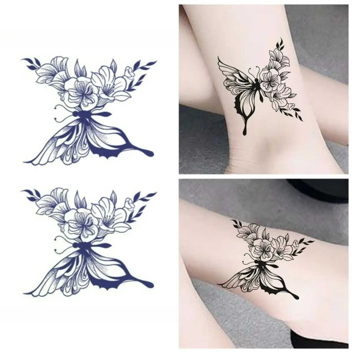 

Butterfly flower Temporary Tattoos,Tattoo Stickers,Waterproof Long-Lasting 15 Days,Semi-Permanent Fake Tattoo,body art for Women