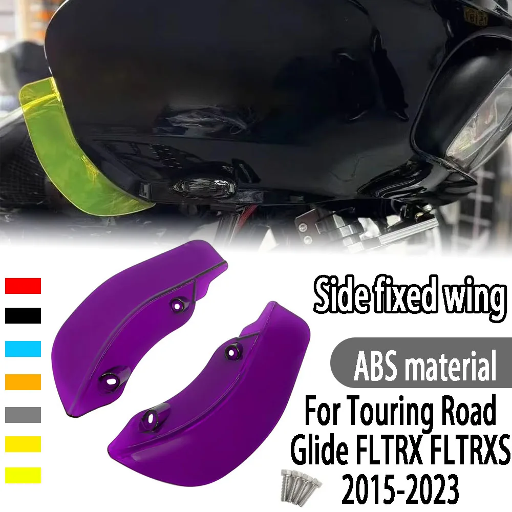

For Touring Road Glide FLTRX FLTRXS 2015-2023 Motorcycle Frontal Spoilers Downforce Winglet Fairing Side Wide Wing Deflectors