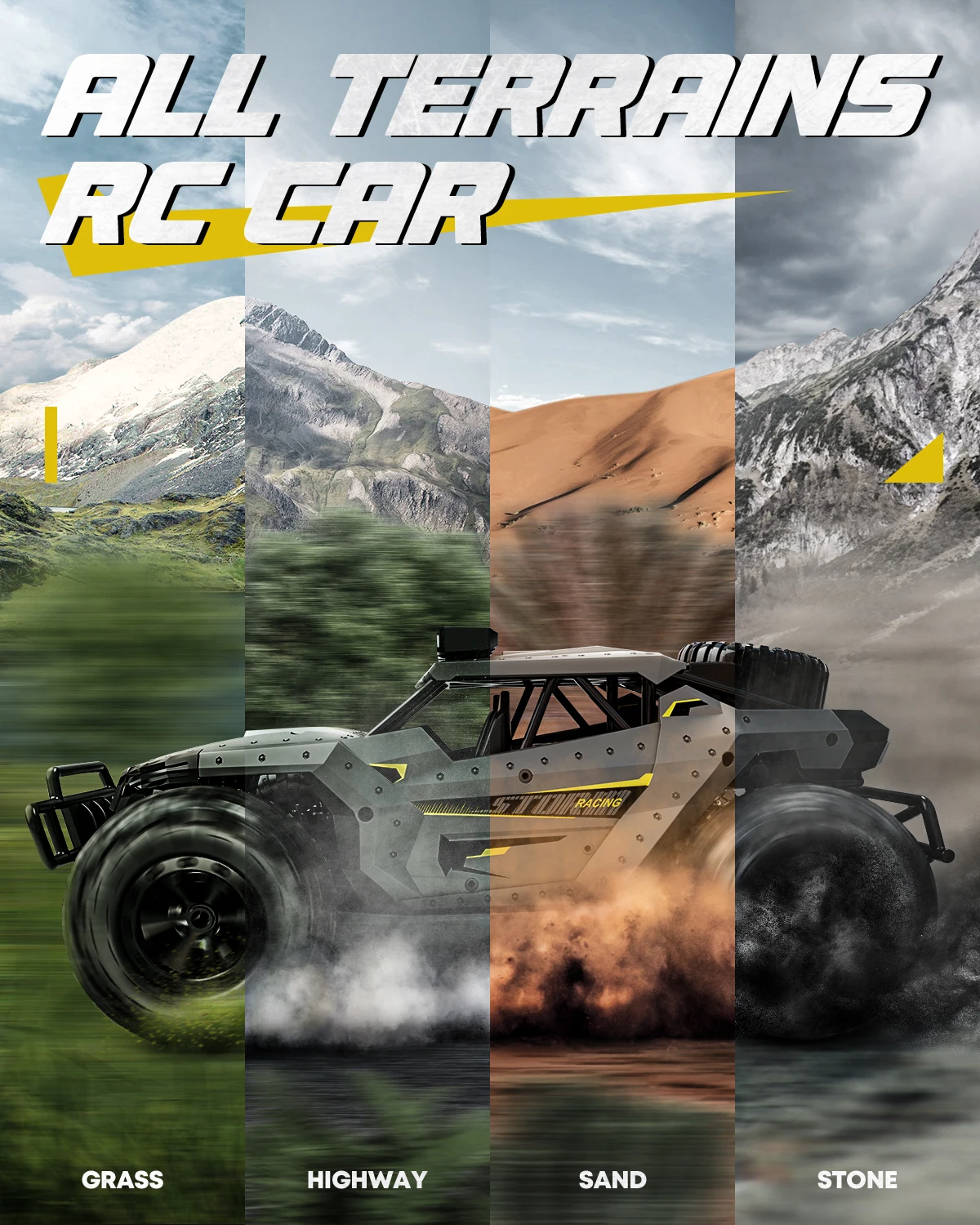 รีโมทคอนโทรลรถ 1:16 Scale 25 กม./ชม.Fast RC Cars สําหรับผู้ใหญ่,2.4GHz Off Road RC รถบรรทุกของเล่น LED ไฟหน้า,ของขวัญสําหรับเด็ก