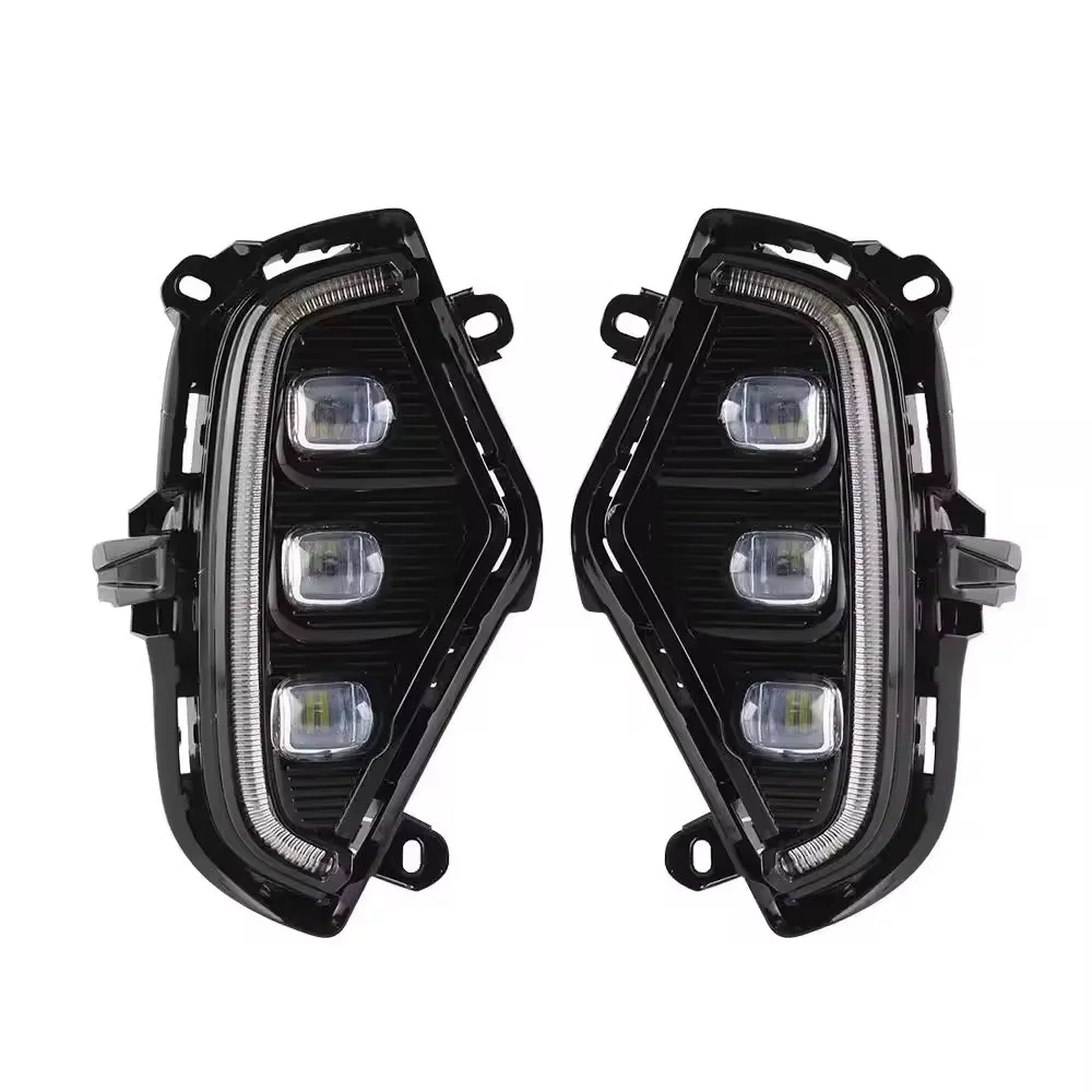 For Toyota RAV4 2015 2016 2019 2020 2021 Led Daytime Running Lamp DRL Front Bumper Fog Light Yellow Turn Signal Lamp Accessories