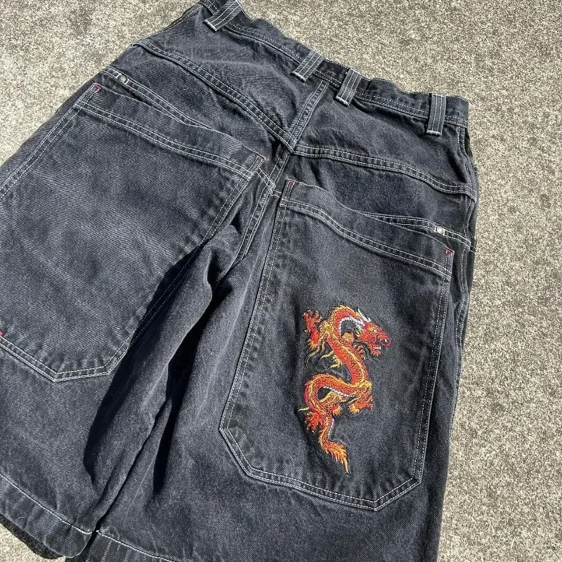 Y2K Baggy Shorts Gothic American Pocket printing Denim Gym Shorts 2000s vintage Streetwear Hip Hop Men Women Basketball Shorts