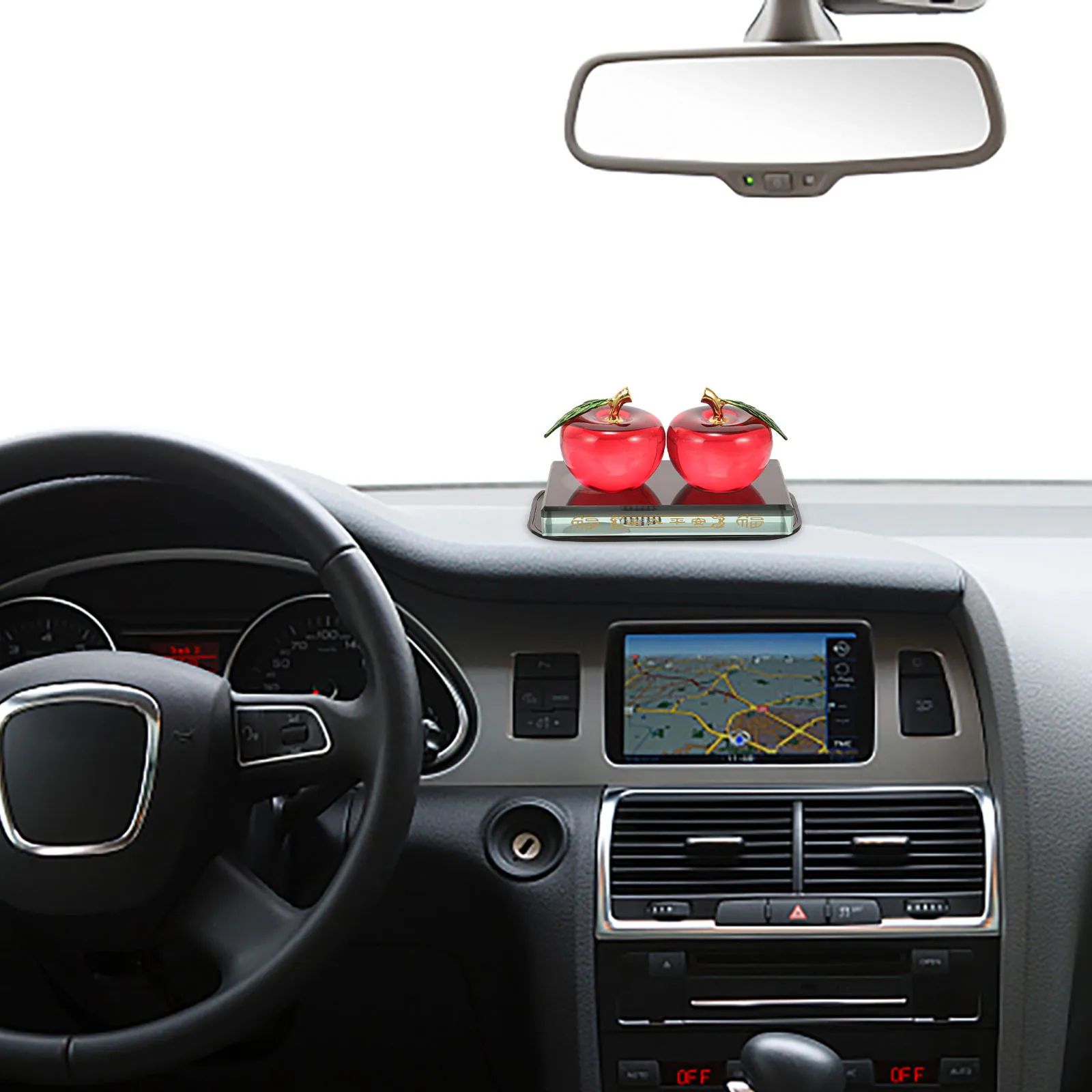 

Red Crystal Ornament for Car Interior Desktop Home Decor Christmas Gift for Her She Living Room Bedroom Tabletop Adornment