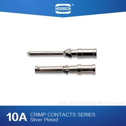 Heavy Duty Connector Silver Male and  Female  Crimp Contacts Pin 10 A For HD, HDD, HM, HK, HQ