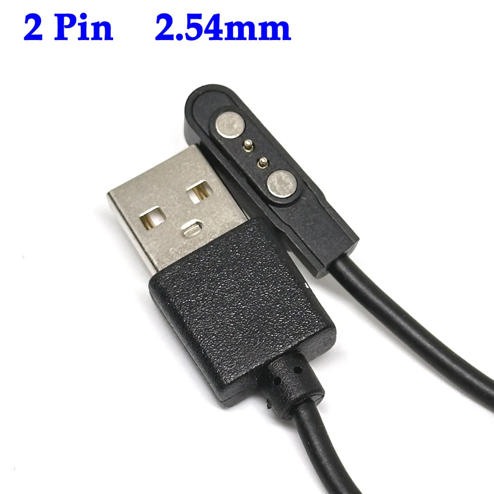 Smart Watch Charger Cord Magnetic Charging Cable Wire for Q12 Children\'s Watch 2 Pin 2.54mm USB Data Cables for Q12 Devices