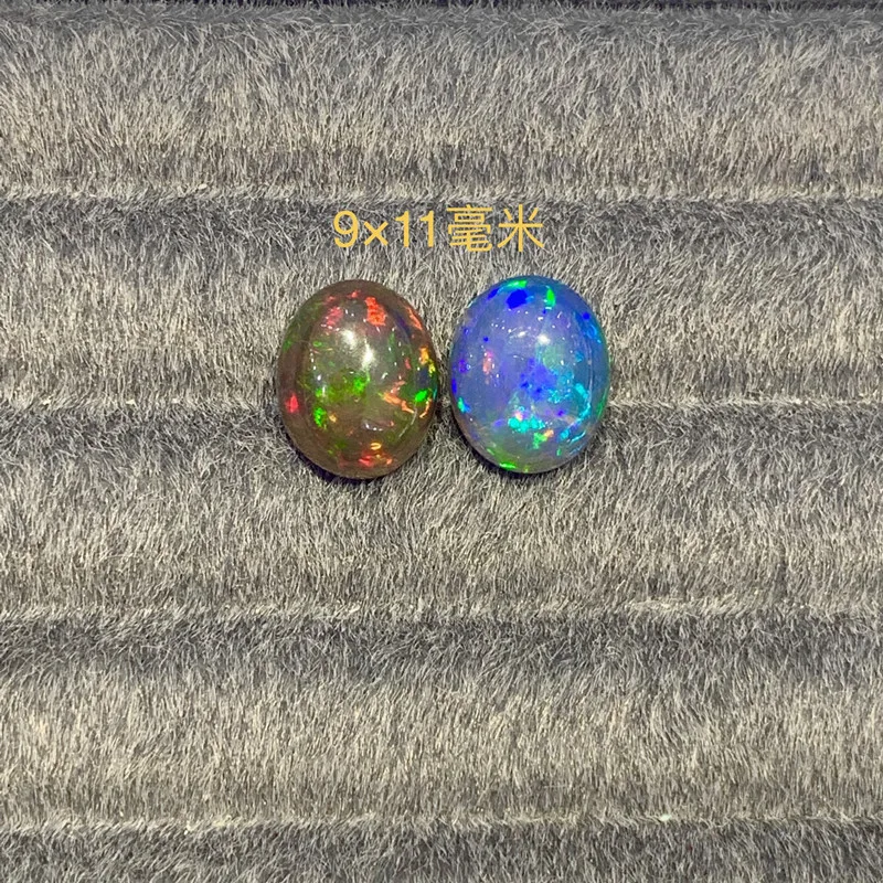 Yeni siyah doğal Opal büyük tahıl düz Opal çıplak taş Oval 9*11 Mm bir kolye halkası olarak kullanılabilir