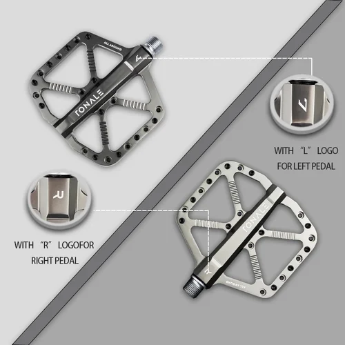Imagen 2 del producto Pedal de bicicleta MTB, pedales de bicicleta de aleación de aluminio CNC antideslizantes de titanio con 3 rodamientos, pedales de ciclismo para accesorios de bicicleta de montaña