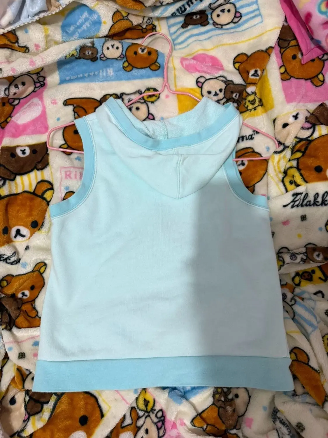 

Kimotimo, милый синий жилет с капюшоном и принтом, женский японский Y2k, эстетические тонкие толстовки без рукавов, летний винтажный шикарный жилет, укороченный топ