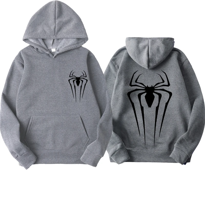 Spider pattern autumn and winter new men\'s and women\'s pullover street spider print sweatshirt hoodie loose hoodie