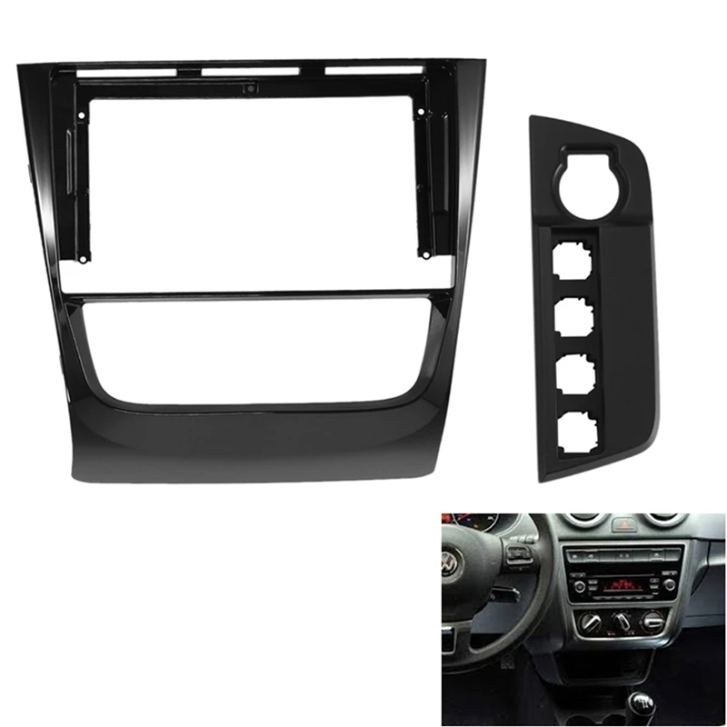 2X Radio Fascia For VW Golf MK6/Voyage/Saveiro DVD Stereo Frame Plate Adapter Mounting Dash Installation Bezel Trim Kit