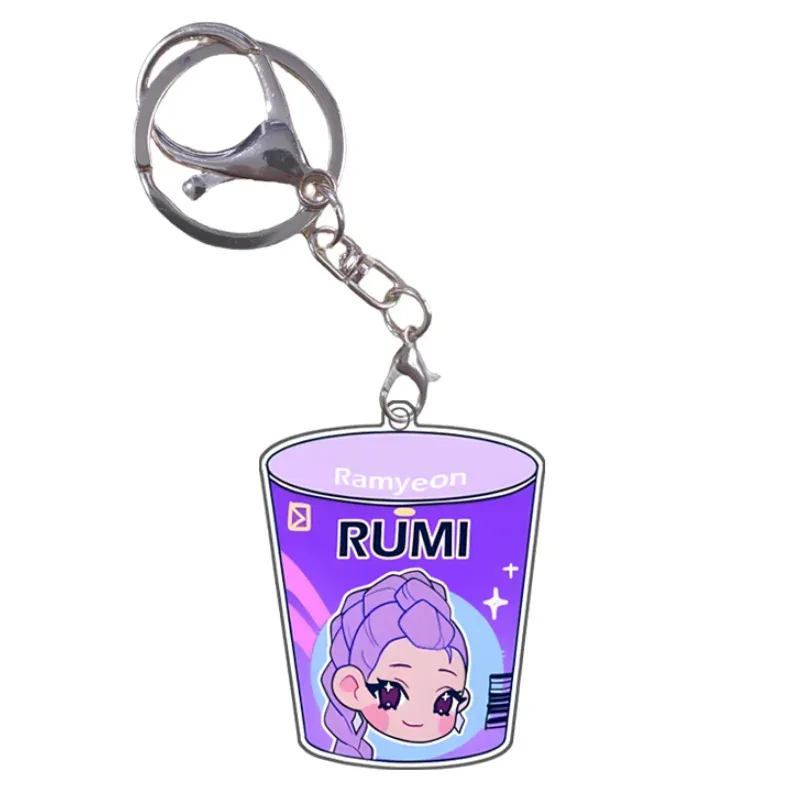 AIAI 2025KPop شيطان الصيادين سلسلة مفاتيح مصنوعة من الأكريليك رومي ميرا زوي جينو الطفل ساجا سيلين بوبي شخصيات أنيمي قلادة هدية دي