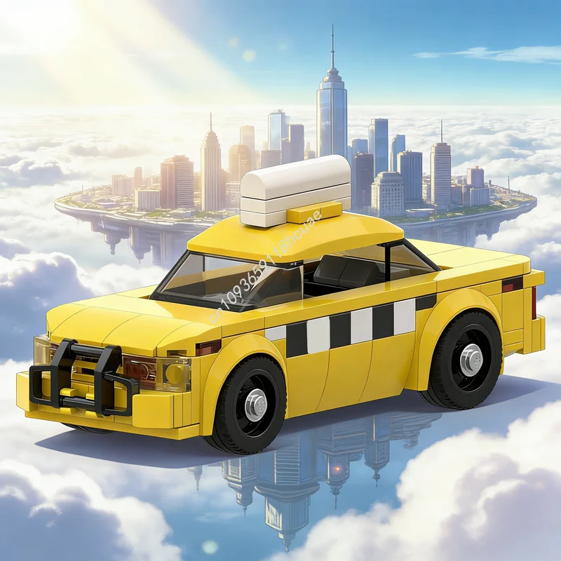 

165 деталей MOC: Модель такси Нью-Йорк, конструктор, развивающая игрушка, подарок на Рождество, обучающий конструктор для детей