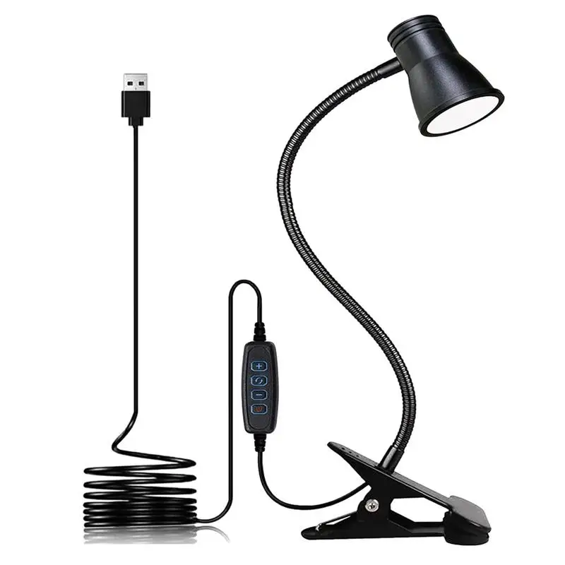 

Clip On Desk Lamp Eye Caring Desk Lamp With Clamp Book Lamp With 360 Degree Flexible Gooseneck 3 Modes 10 Brightness USB Light