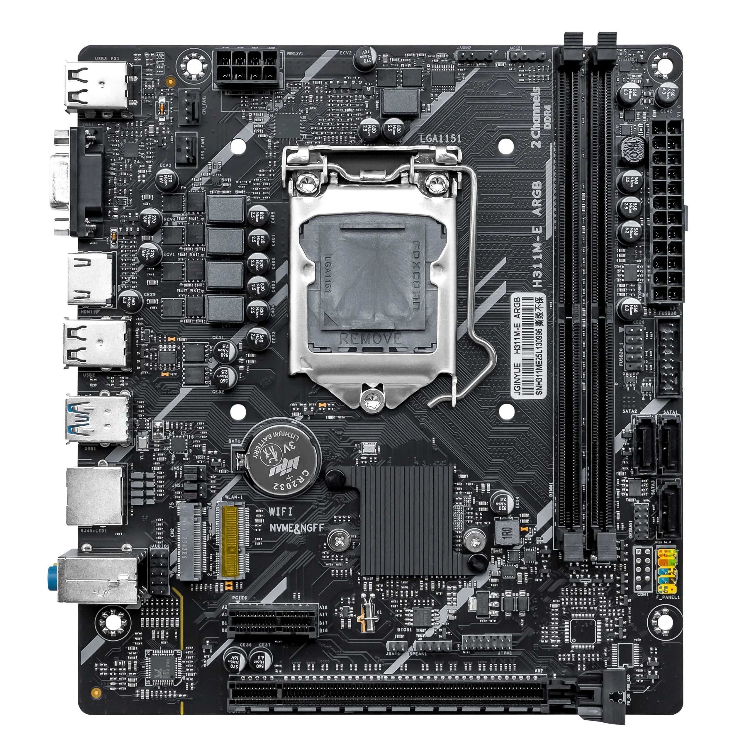 JGINYUE H311 M-E ARGB D3 ARGB Motherboard New Supports  6/7/8/9th DDR3 M-ATX 32GB RAM Desktop PC SATA Double PCIe3.0  TPM Slot