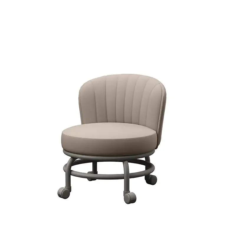 

Creativity Backrest Round Stool Small Chair For Child Stool Changing Shoes Pedicure Universal Wheel Pulley Low Stool Furniture