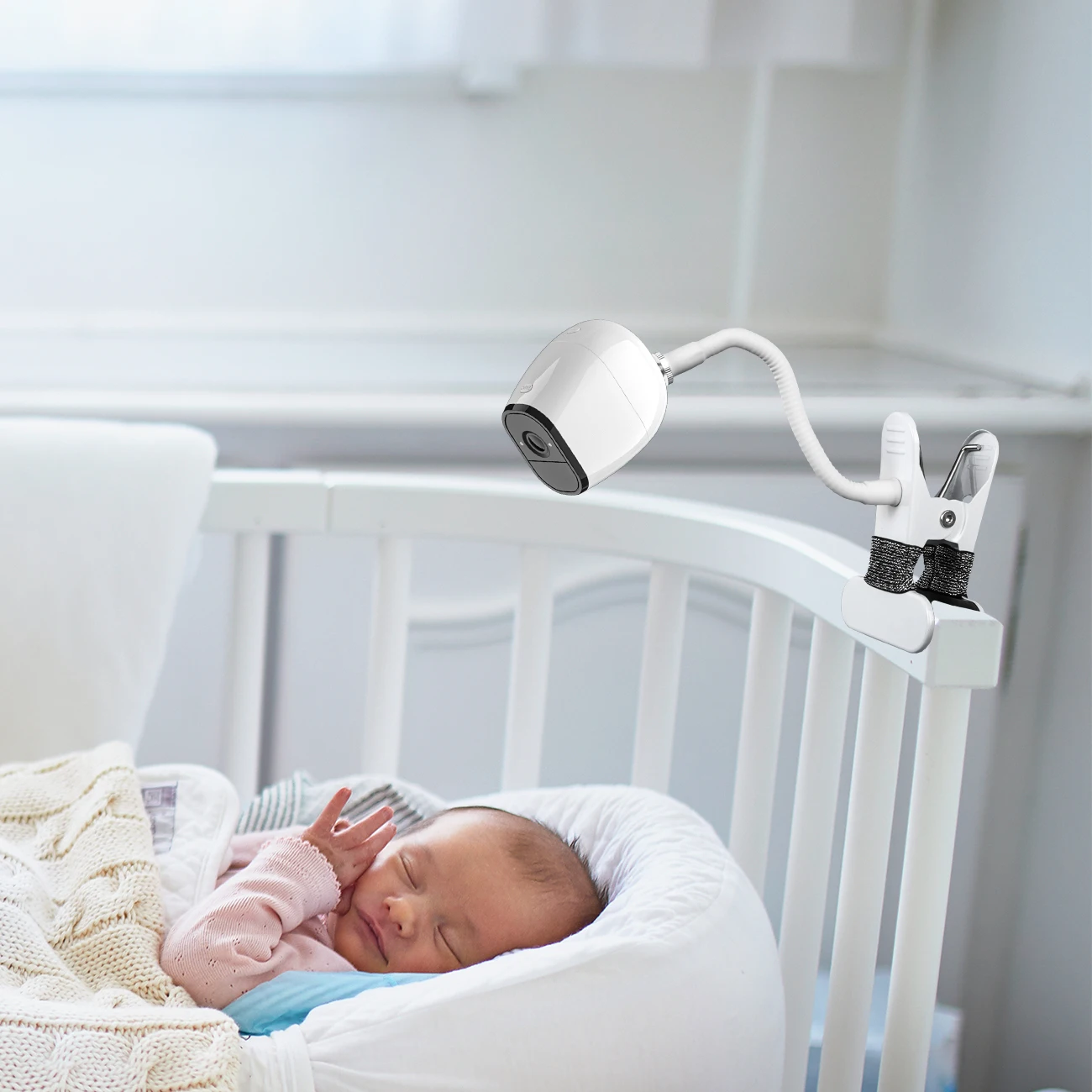 Flexible Clip Clamp Mount For Arlo Camera Serise Arlo Go,Arlo Pro,EufyCam,Reolink Argus ,Clip to Crib Cot Shelves or Furniture