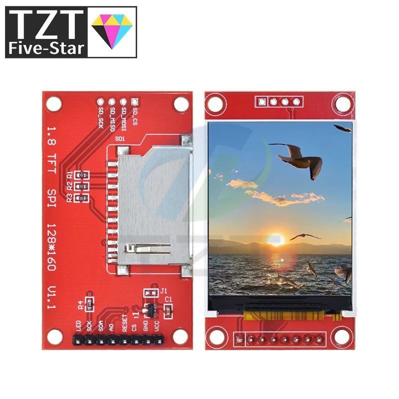 1.8 بوصة TFT وحدة LCD وحدة شاشة LCD SPI المسلسل 51 محرك 4 IO محرك TFT القرار 128*160 لاردوينو مع/بدون اللمس