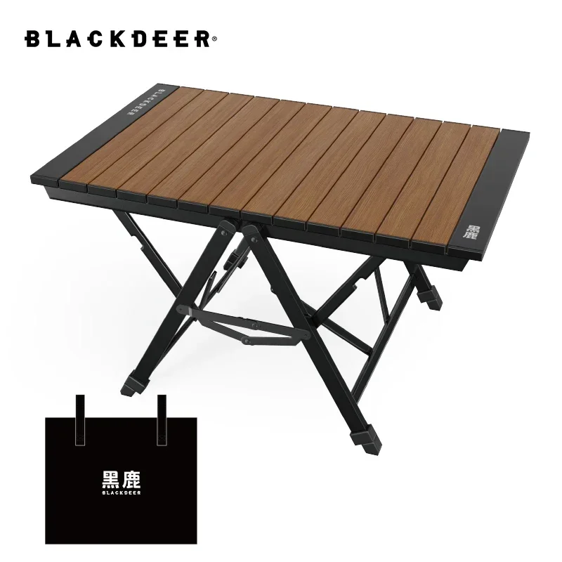 

BLACKDEER Camping Folding Table Aluminum Alloy Multifunctional Portable Wood Table Adjustable Height Outdoor Picnic Quick Open