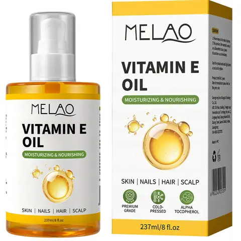 237ml Aceite Esencial Natural de Vitamina E para Masajes, Cuidado de la Piel, Raspado, Ducha, Rostro, Cuerpo, Uñas, Cabello, Pestañas, Cuidado Diario Universal