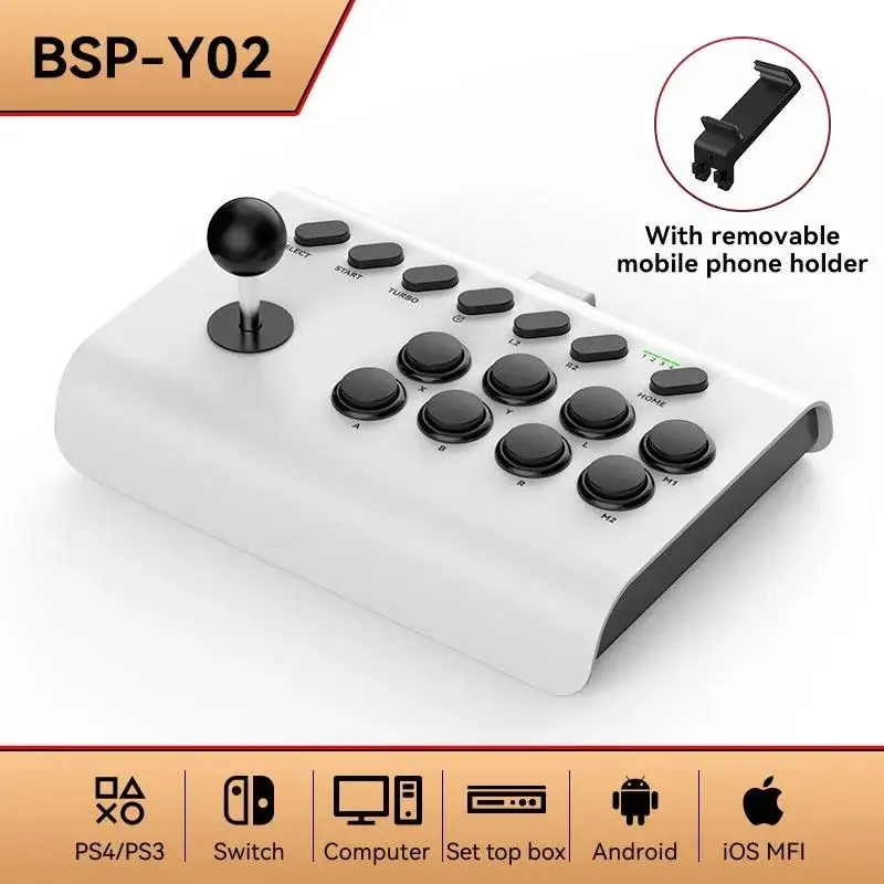 

BSP-Y02 For switch For PS3/PS4 Arcade game rocker Bluetooth Wireless Wired Controller for TV PC IOS Android Steam Joystick