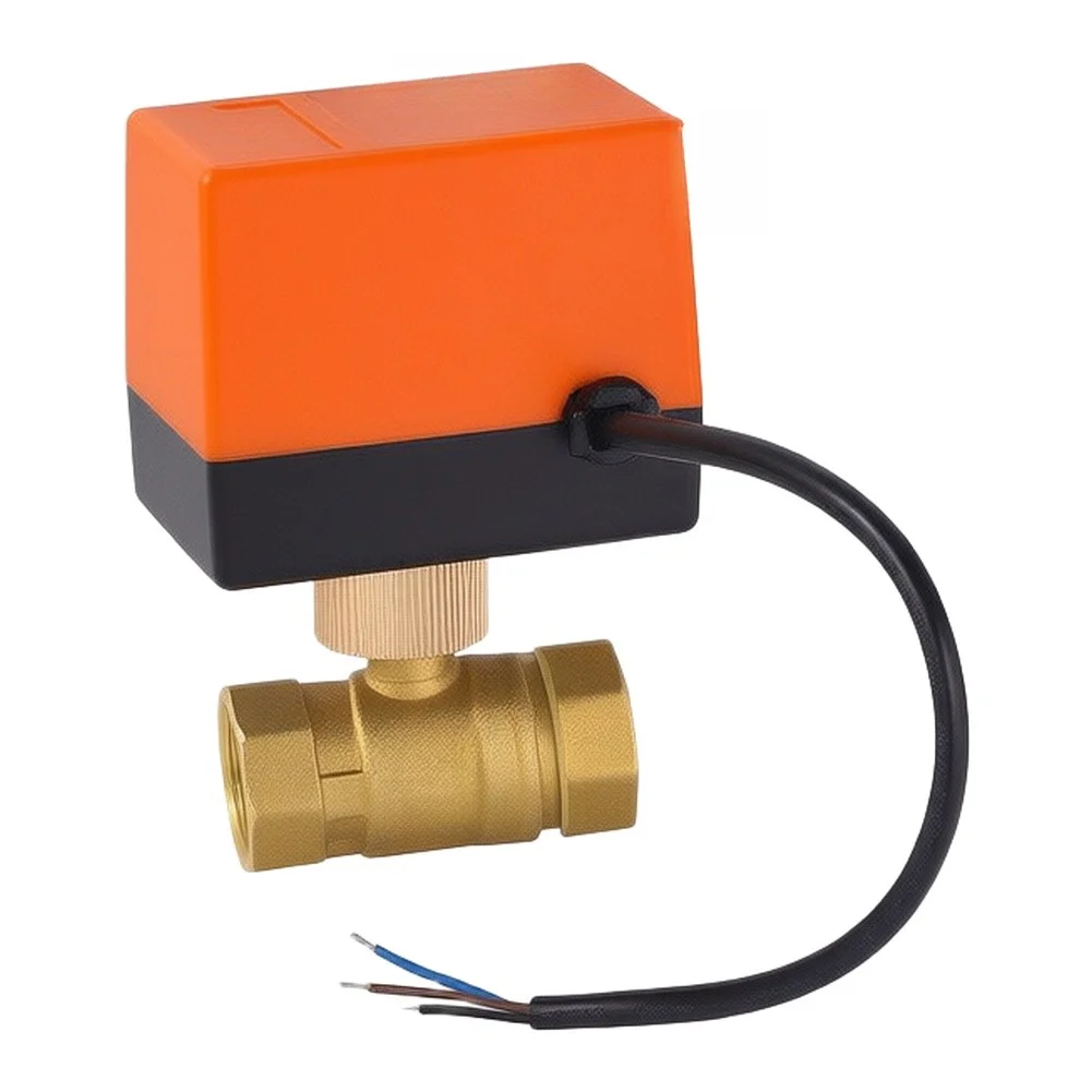 Brass AC220V Motorized Ball Valve 1/2 Inch NPT Thread Auto Return Electric Valve for Water Control Applications
