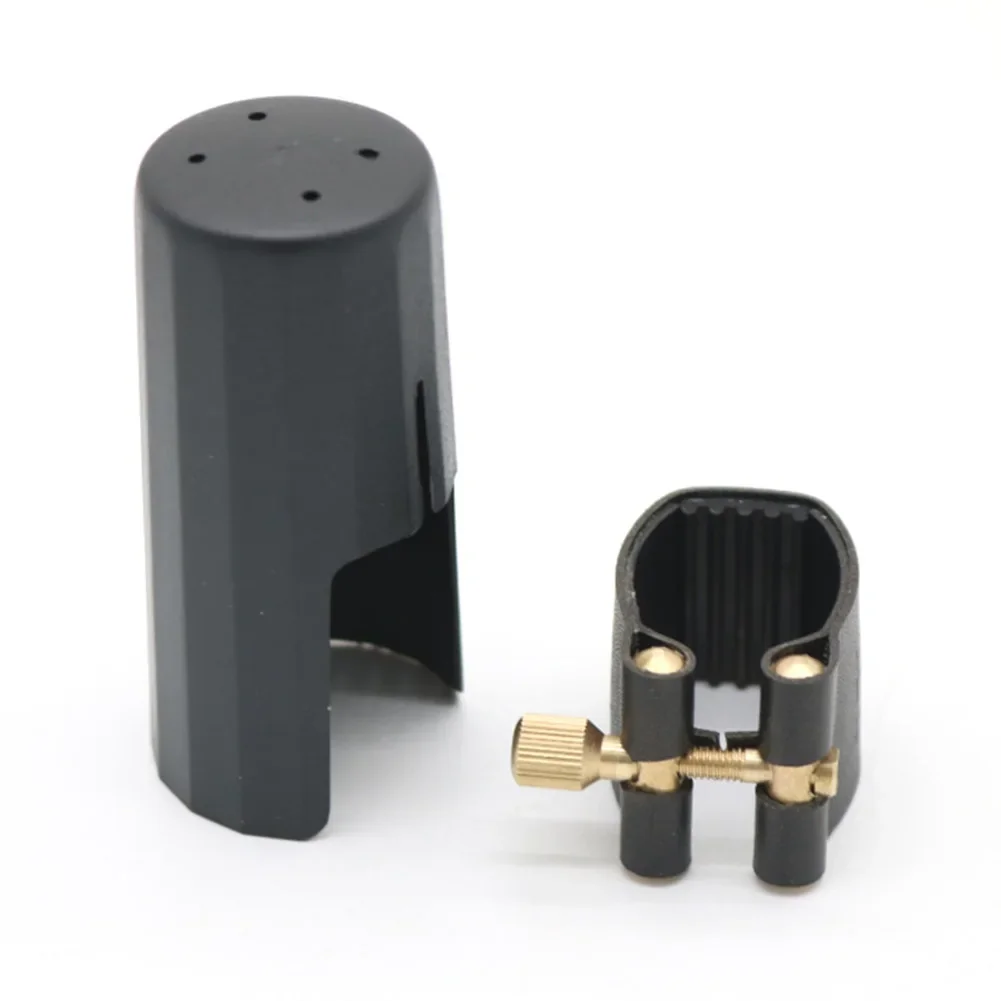 Saxophone Mouthpiece Ligature Fastener Clip Instrument Accessories Alto Tenor Soprano Sax Leather Cover Clamp ABS Cap