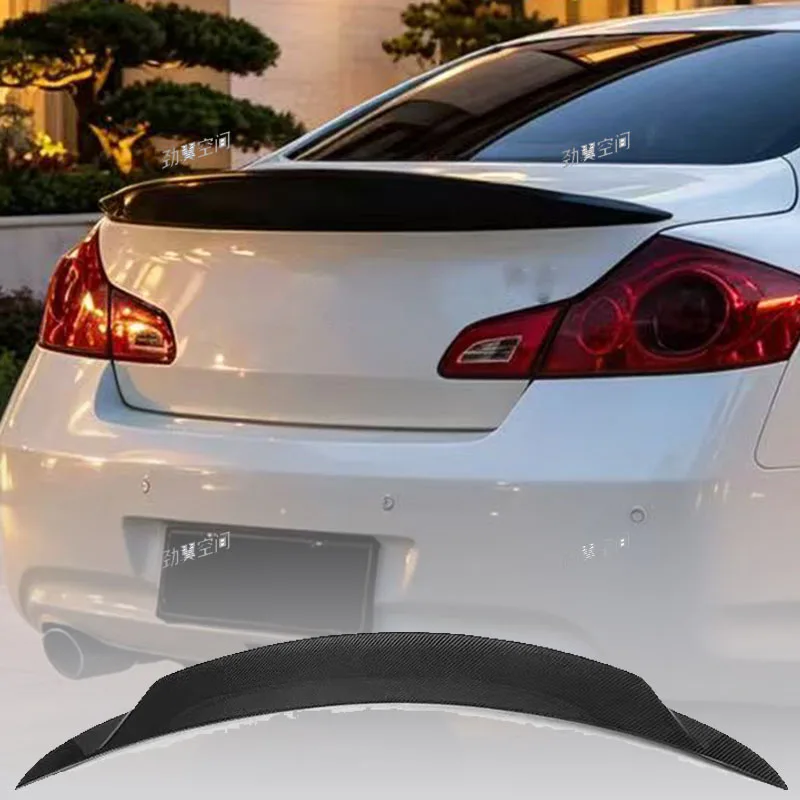Real Carbon Fiber Rear Trunk Ducktail Spoiler Lip Wing For 4 Door Infiniti G37 Car Modification Accessories