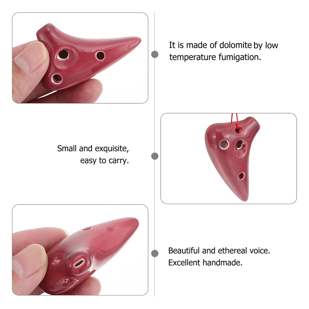 

2Pcs Mini 6 Hole Ceramic Ocarina Instruments Portable Wind Instruments for Beginners Children Practice Music Gifts